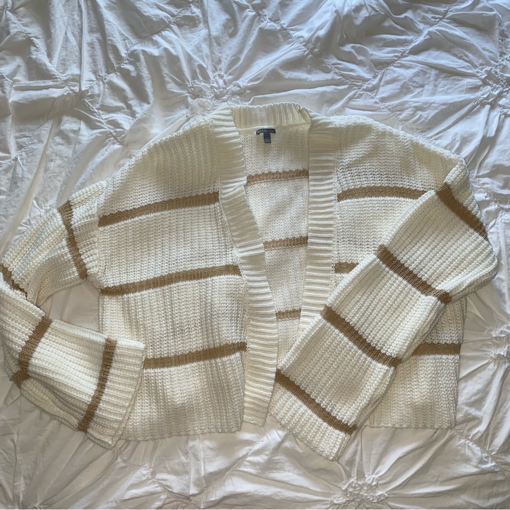 DONATED Cream and Beige Cardigan Sweater
